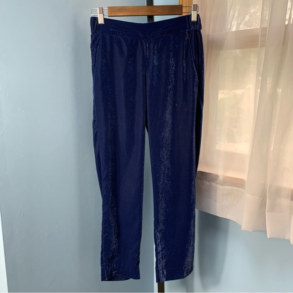 J. Crew Navy Velvet Pull On Pants - Picture 3 of 6
